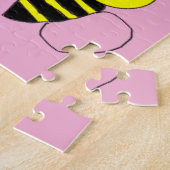 Puzzles Pink Floral Bumblebee Monogram Legpuzzel (Zijkant)
