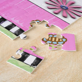 Puzzles Pink Floral Flowers Legpuzzel (Zijkant)