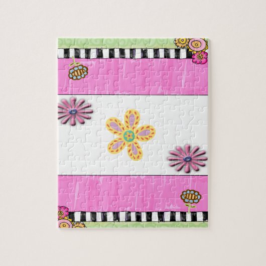 Puzzles Pink Floral Flowers Legpuzzel (Verticaal)