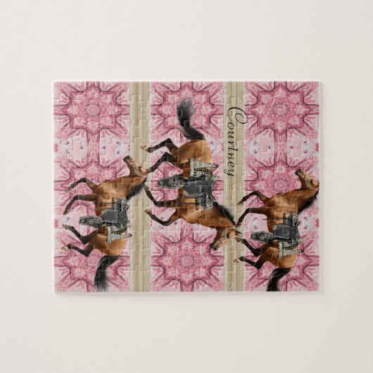 Puzzles Pink Horses Legpuzzel (Horizontaal)