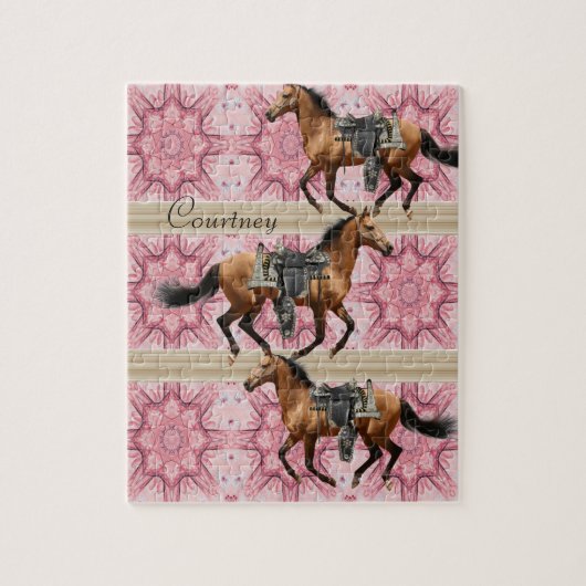 Puzzles Pink Horses Legpuzzel (Verticaal)