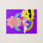 Puzzles Pink Rabbit Rainbow Sun Clouds Legpuzzel (Horizontaal)