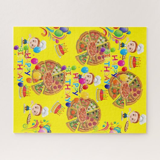 Puzzles Pizza Happy Birthday Legpuzzel (Horizontaal)