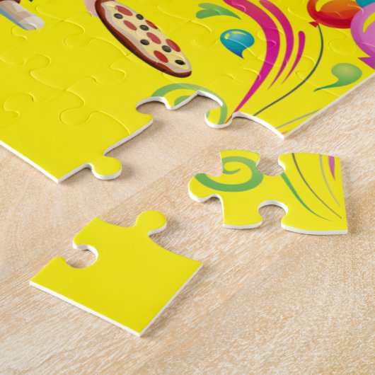 Puzzles Pizza Happy Birthday Legpuzzel (Zijkant)