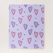 Puzzles Purple Pink Hearts Happy Valentine's Day  Legpuzzel (Verticaal)