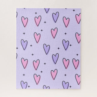 Puzzles Purple Pink Hearts Happy Valentine's Day Legpuzzel