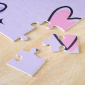 Puzzles Purple Pink Hearts Happy Valentine's Day  Legpuzzel (Zijkant)