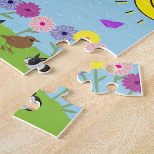 Puzzles Rainbow Rabbit Bumblebee Sun Legpuzzel (Zijkant)