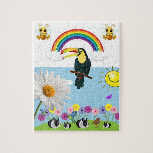Puzzles Rainbow Rabbit Bumblebee Sun Legpuzzel (Verticaal)