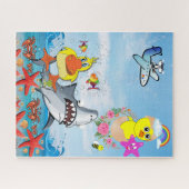 Puzzles Rainbow Sky Ocean Shark Ducks Cat Legpuzzel (Horizontaal)