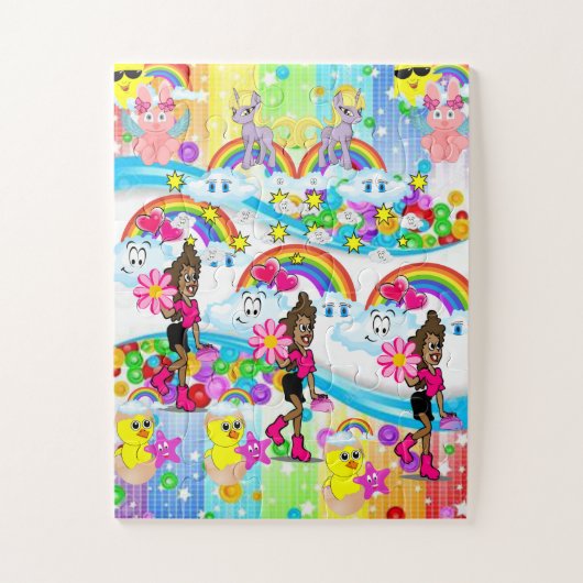 Puzzles Rainbows African Girl Legpuzzel (Verticaal)