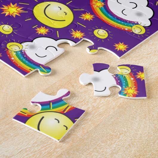 Puzzles Rainbows Clouds Sun Stars Legpuzzel (Zijkant)