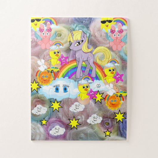 Puzzles Rainbows Unicorn Boy Cars Legpuzzel (Verticaal)