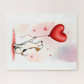 Puzzles Red Hearts Happy Valentine's Day Dog Legpuzzel (Horizontaal)