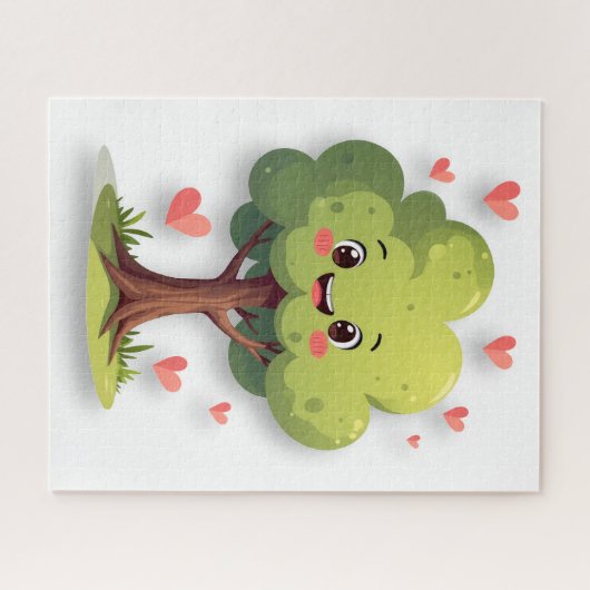 Puzzles Red Hearts Happy Valentine's Day Tree Legpuzzel (Horizontaal)