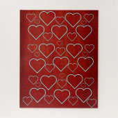 Puzzles Red White Hearts Legpuzzel (Verticaal)