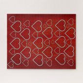 Puzzles Red White Hearts Legpuzzel (Horizontaal)