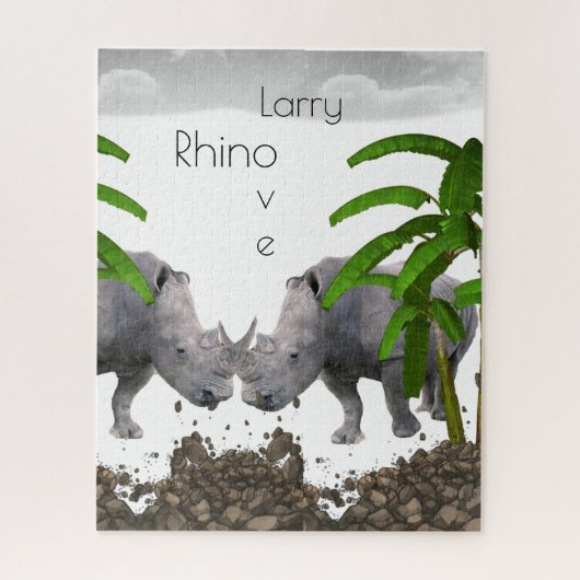 Puzzles Rhinoceros Love Legpuzzel (Verticaal)