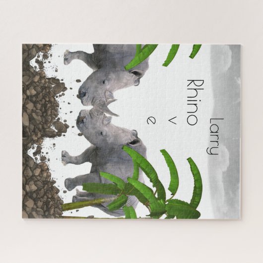 Puzzles Rhinoceros Love Legpuzzel (Horizontaal)