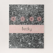 Puzzles roze grijs glitter legpuzzel (Verticaal)
