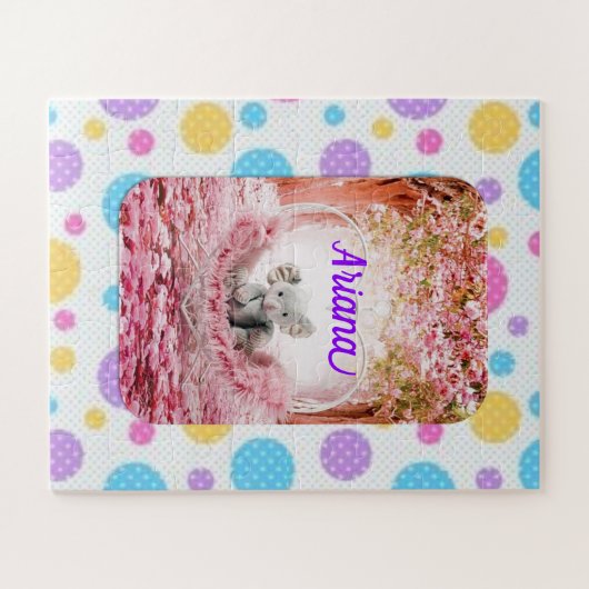 Puzzles roze olifant legpuzzel (Horizontaal)