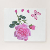 Puzzles roze roze vlinder Hartenboomkorren Legpuzzel (Horizontaal)