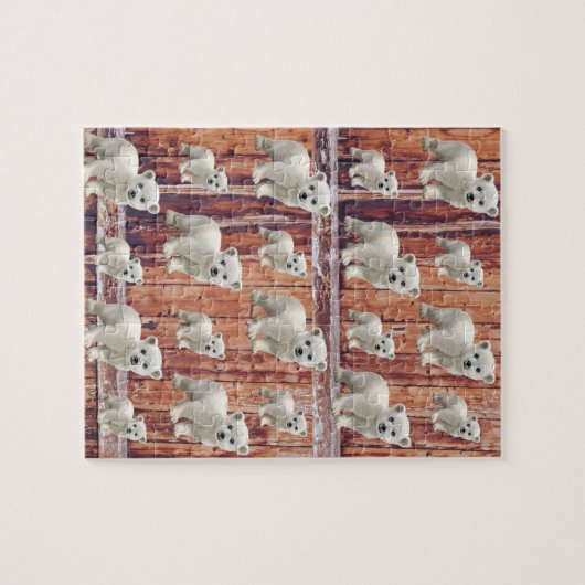 Puzzles Rustic Wood Polar Beer Legpuzzel (Horizontaal)