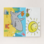 Puzzles Shark Ocean Fisherman Vist Legpuzzel (Horizontaal)