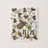 Puzzles Sheep Brown Hearts Bumblebee Legpuzzel (Verticaal)