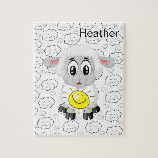 Puzzles Sheep Clouds Sun Legpuzzel (Verticaal)