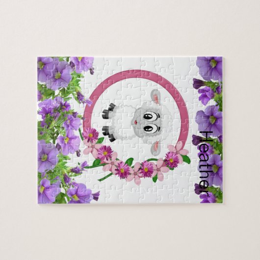 Puzzles Sheep Floral Legpuzzel (Horizontaal)