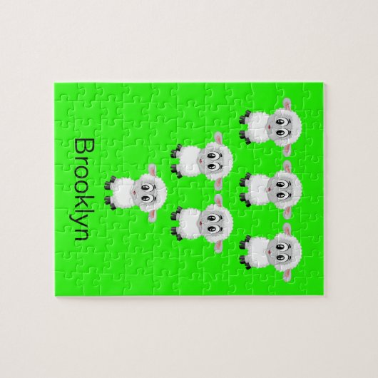 Puzzles Sheep Green Legpuzzel (Horizontaal)