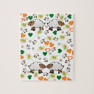 Puzzles Sheep Oranje Hearts Fairy Legpuzzel