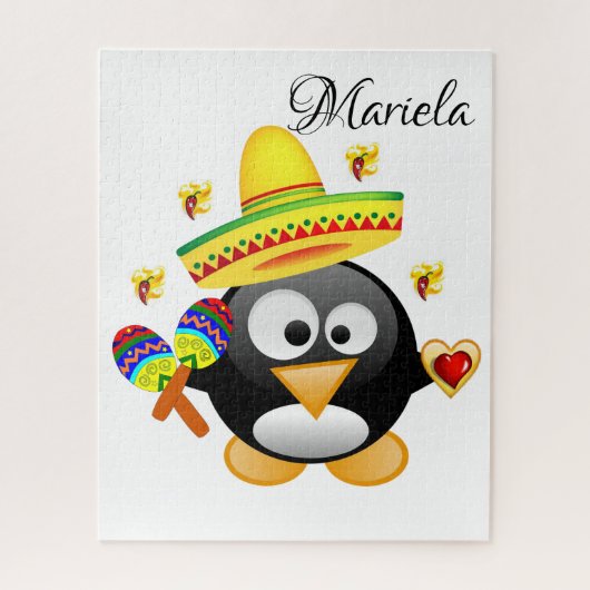 Puzzles Sombrero Penguin Hartelijk dank voor Valen Legpuzzel (Verticaal)