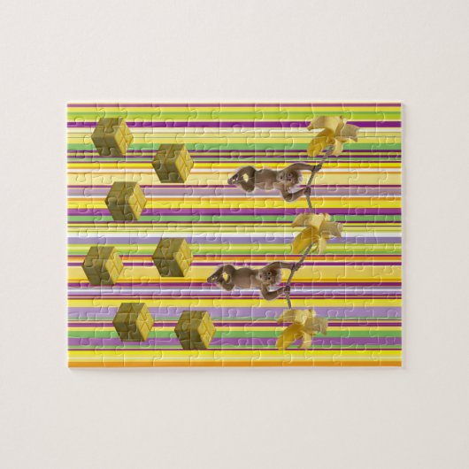 Puzzles Stripes Monkey Banana Legpuzzel (Horizontaal)