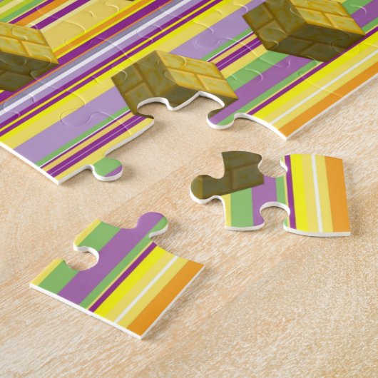 Puzzles Stripes Monkey Banana Legpuzzel (Zijkant)