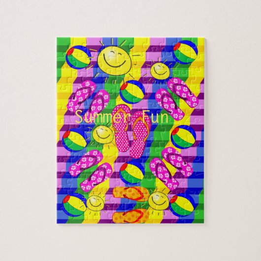 Puzzles Summer Fun Teenslippers Sun Legpuzzel (Verticaal)