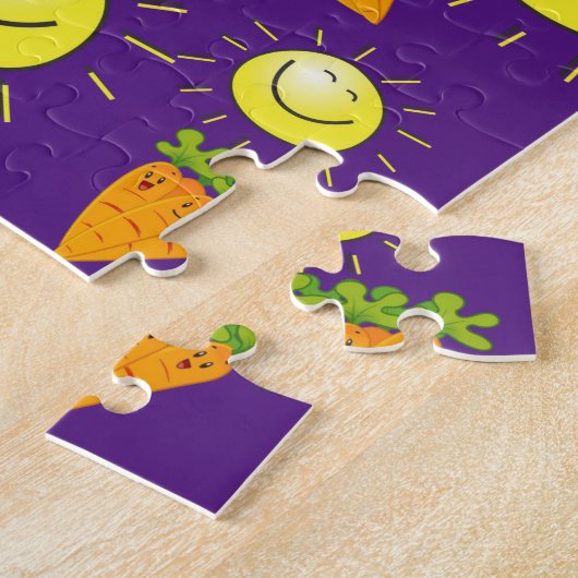 Puzzles Sun Carrots Paars Legpuzzel (Zijkant)
