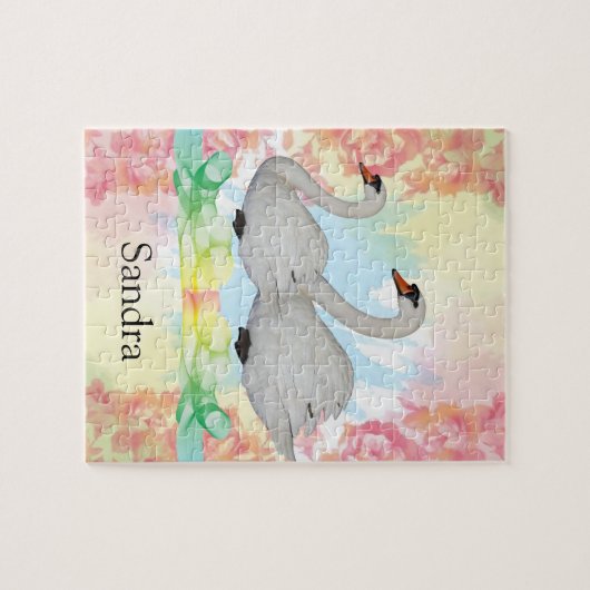 Puzzles Swan Floral Legpuzzel (Horizontaal)