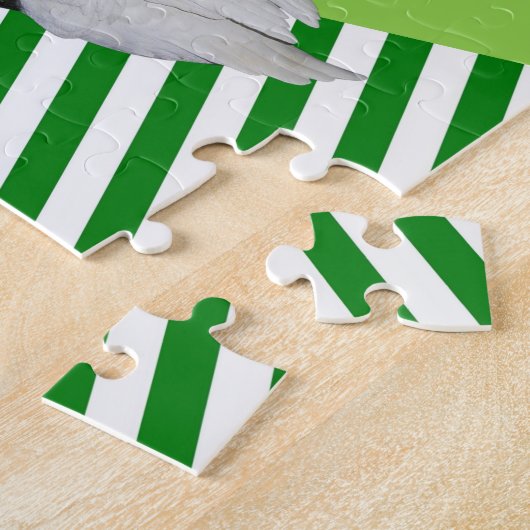 Puzzles Swans Green Stripe Legpuzzel (Zijkant)