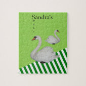 Puzzles Swans Green Stripe Legpuzzel (Verticaal)