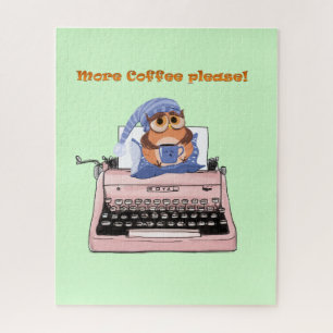 Puzzles typwriter Meer koffie alstublieft Legpuzzel