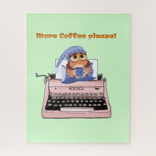 Puzzles typwriter Meer koffie alstublieft Legpuzzel (Verticaal)