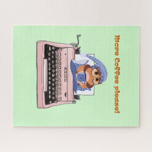 Puzzles typwriter Meer koffie alstublieft Legpuzzel (Horizontaal)