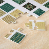 Puzzles Victoriaans Beige Green Legpuzzel (Zijkant)