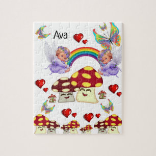 Puzzles White Angel Mushrooms Butterfly Legpuzzel