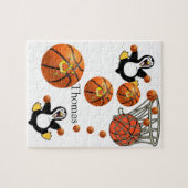 Puzzles White en Black Penguin Basketball Court Legpuzzel (Horizontaal)