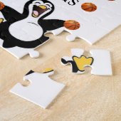 Puzzles White en Black Penguin Basketball Court Legpuzzel (Zijkant)