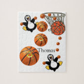 Puzzles White en Black Penguin Basketball Court Legpuzzel (Verticaal)