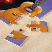 Puzzles White en Black Penguin Guitar Rock n Roll Legpuzzel (Zijkant)